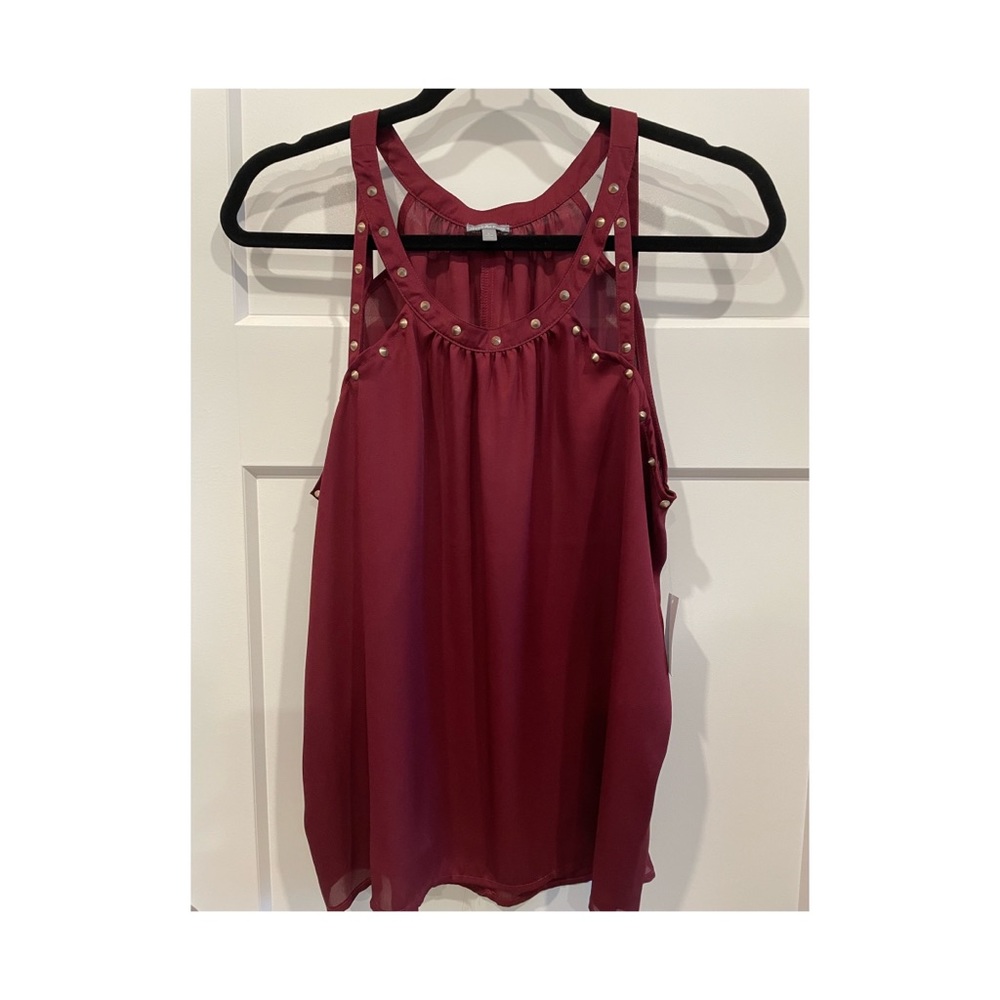 Embellished studded tank top